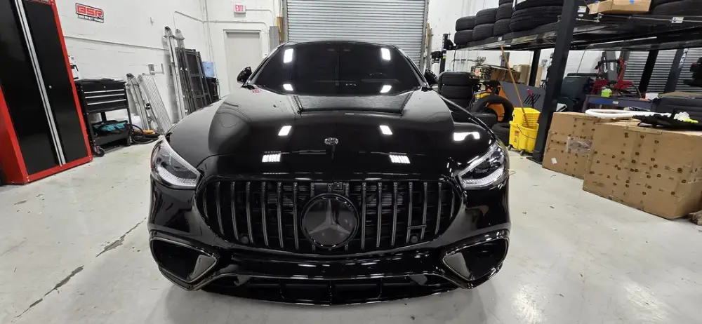 Gloss black Mercedes-AMG with ceramic coating at Big Shot Rides