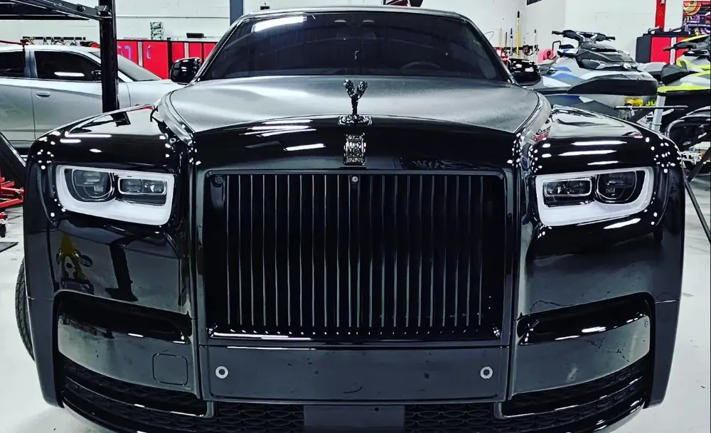 Blacked out Rolls-Royce Phantom chrome delete by Big Shot Rides