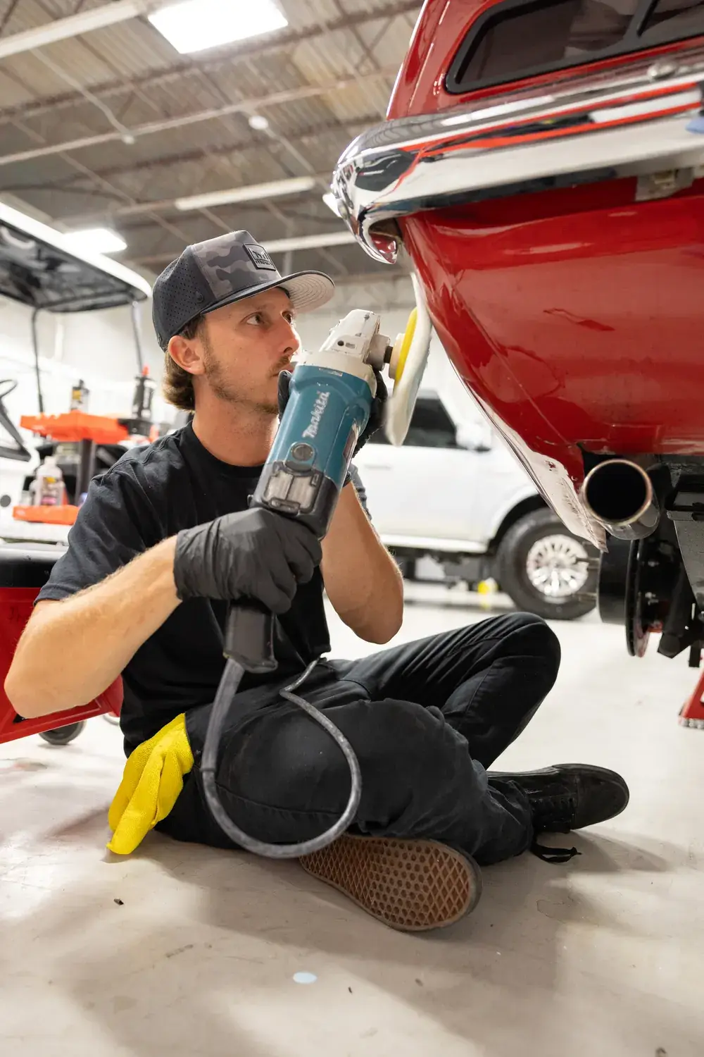 Multi-stage machine paint correction on a classic Camaro SS at Big Shot Rides