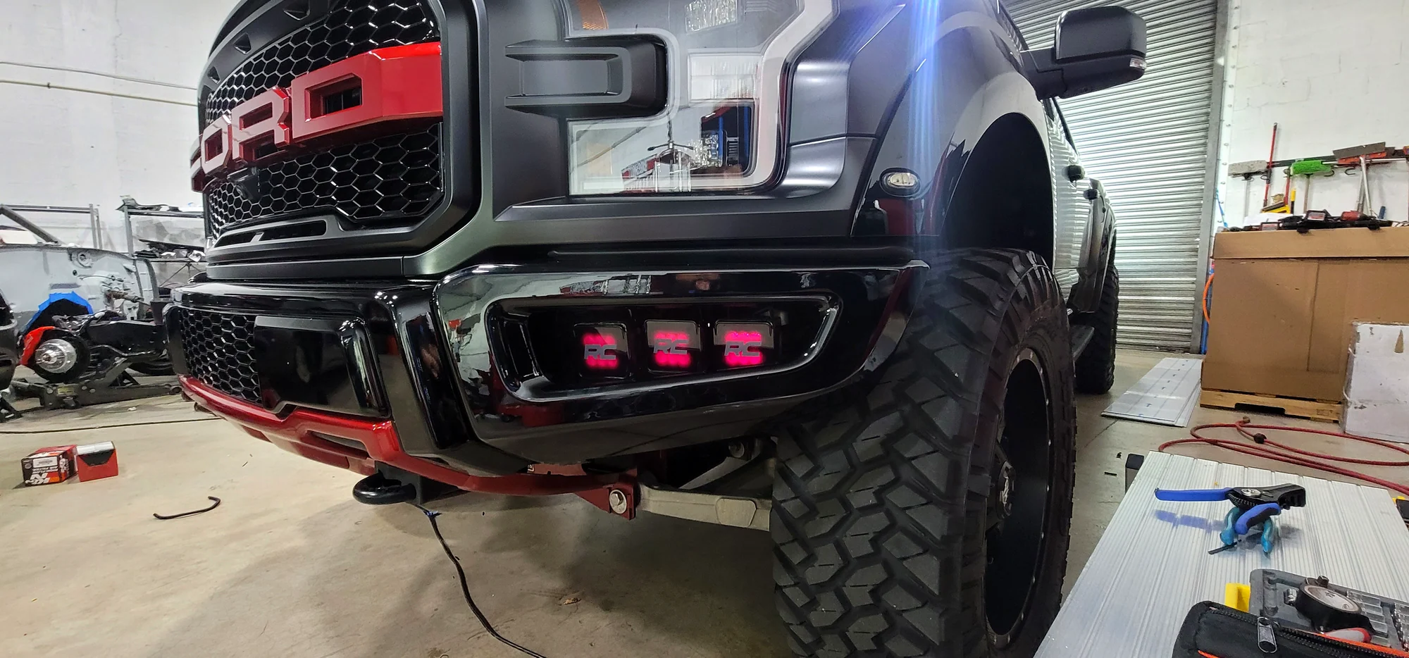 Ferrari engine bay accent lighting installed at Big Shot Rides, Coconut Creek FL