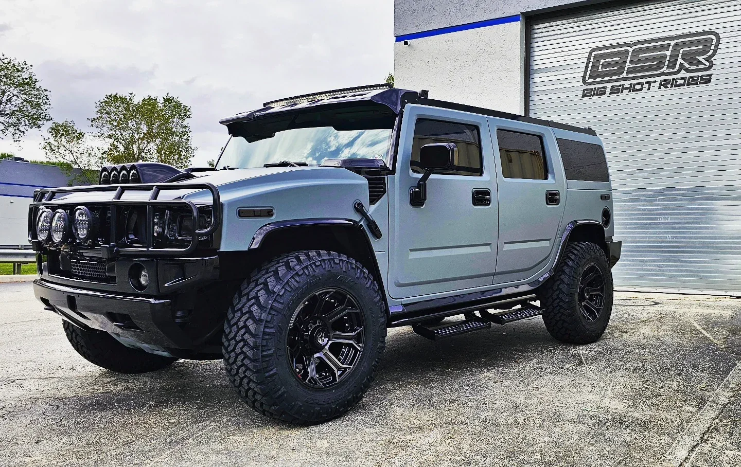 Rigid Industries roof light bar installed on a Hummer H2 at Big Shot Rides, Coconut Creek FL