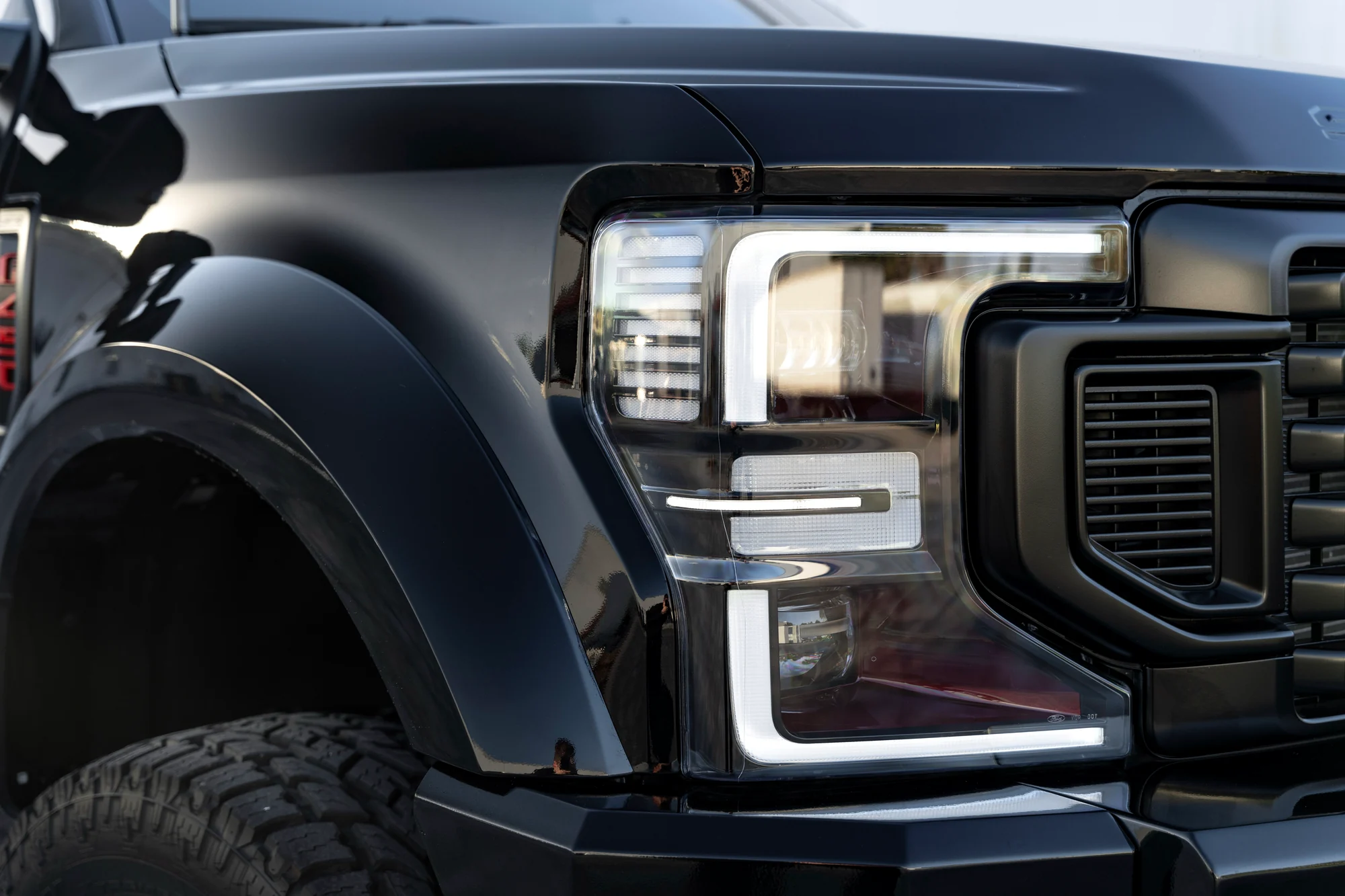 Rigid Industries pod lights installed in a Ford Super Duty bumper at Big Shot Rides, Coconut Creek FL