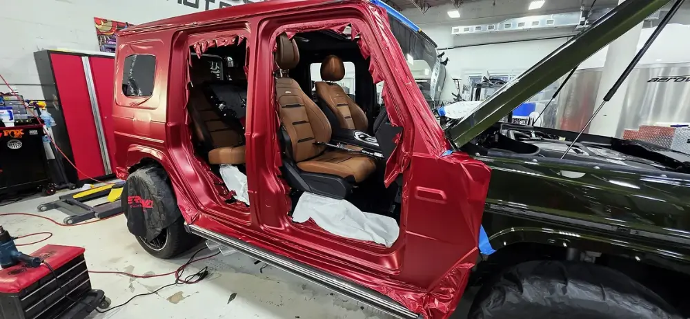 Matte color change wrap on custom build by Big Shot Rides