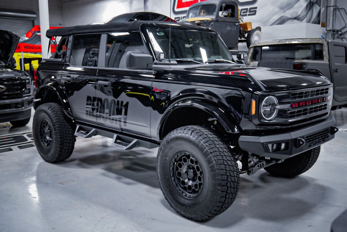 Black REDCON1 wrapped Ford Bronco lifted at Big Shot Rides Coconut Creek