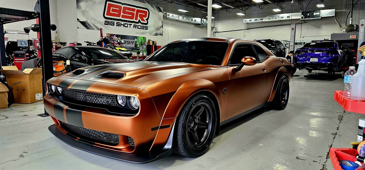 Custom Dodge Challenger Demon ceramic coating at Big Shot Rides Coconut Creek FL