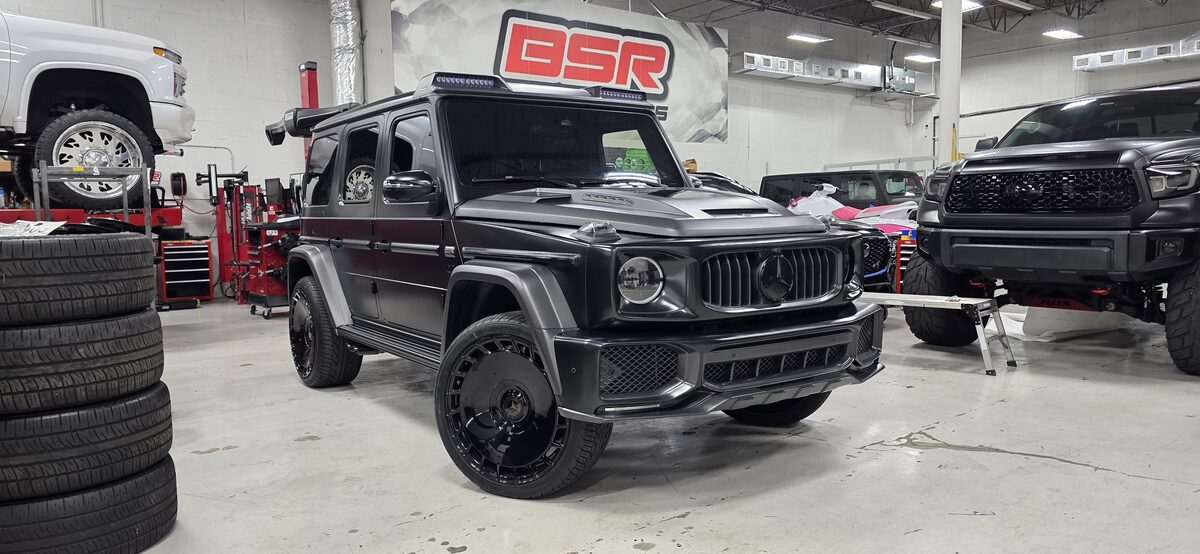 Matte black Mercedes G63 AMG custom build at Big Shot Rides Coconut Creek FL