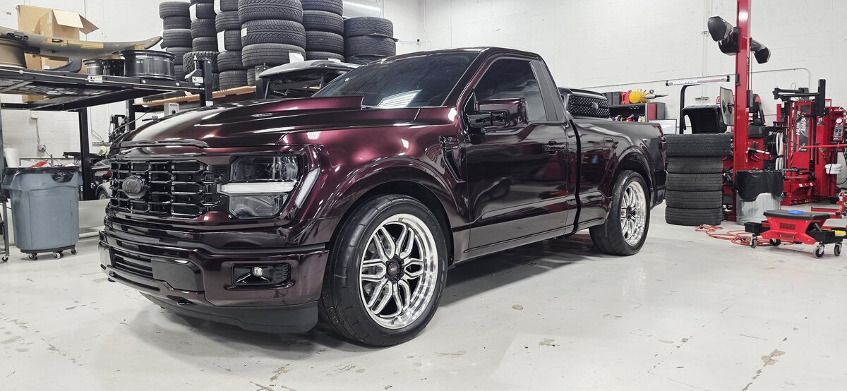 Maroon Ford F-150 color change wrap
