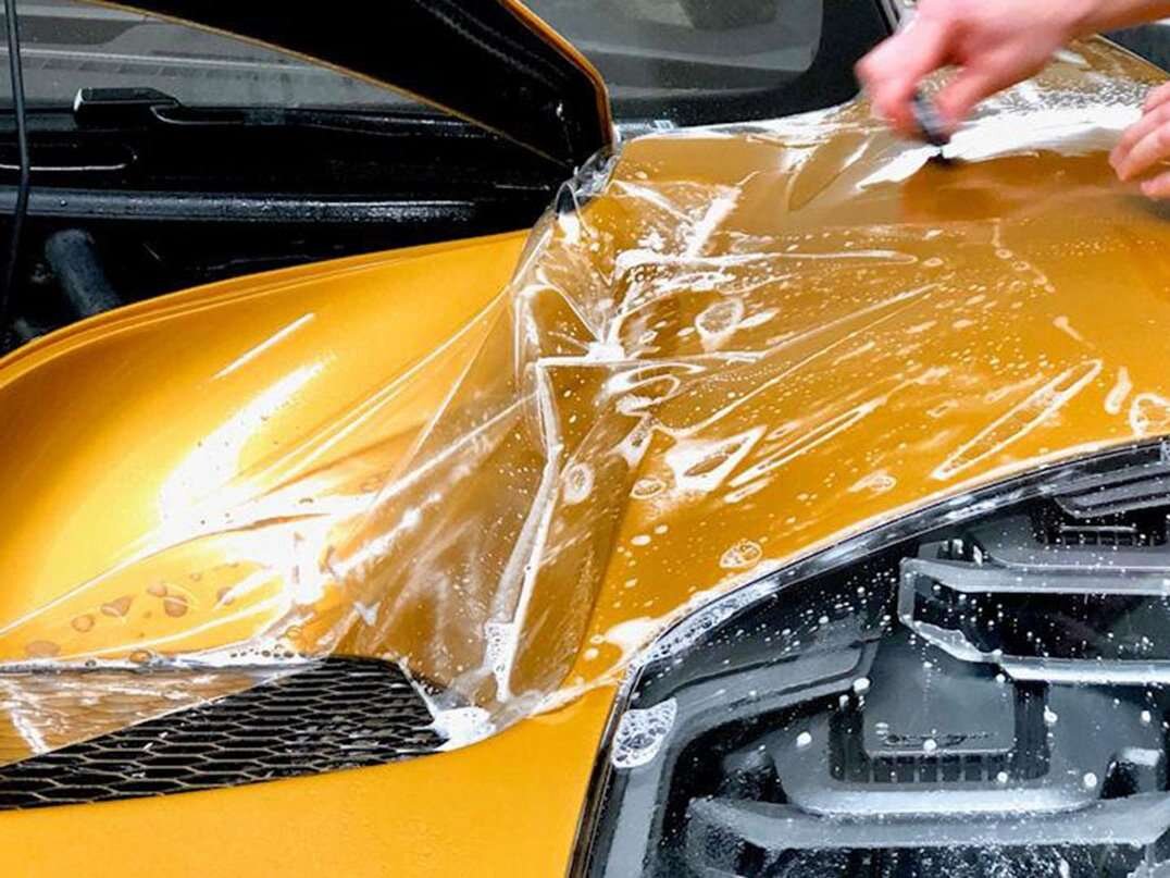 Yellow sports car SunTek PPF